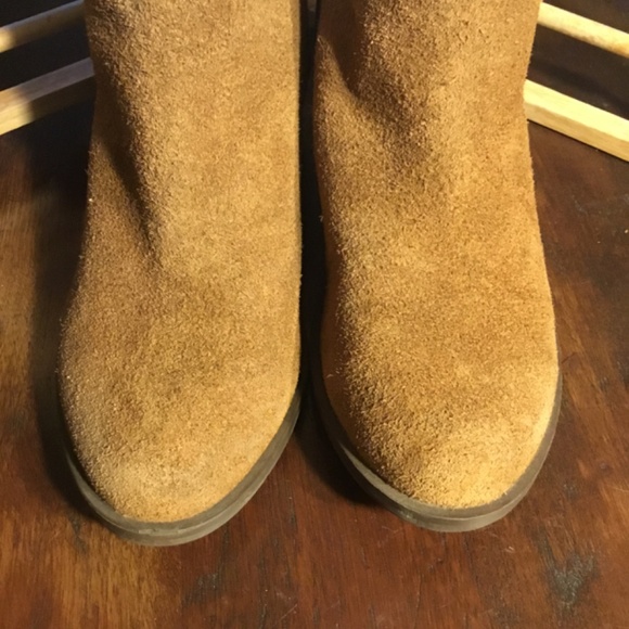 Kensie Women’s 7 Gazelle Brown Ankle Boots Suede Leather Shoe Booties Side Zip - Picture 4 of 9